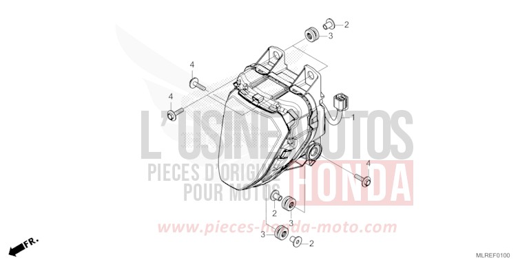 HEADLIGHT for Hornet 500 MAT GUNPOWDER BLACK METALLIC (NH436) from 2024